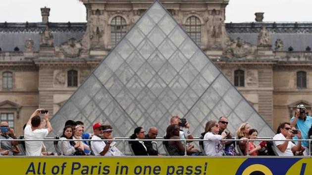 The Louvre Museum in Paris was closed as artworks were moved to higher ground.(Reuters)