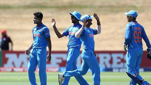 India remained unbeaten in the ICC U-19 cricket World Cup as they defeated Bangladesh by 131 runs to set-up a semi-final clash with Pakistan(Twitter)