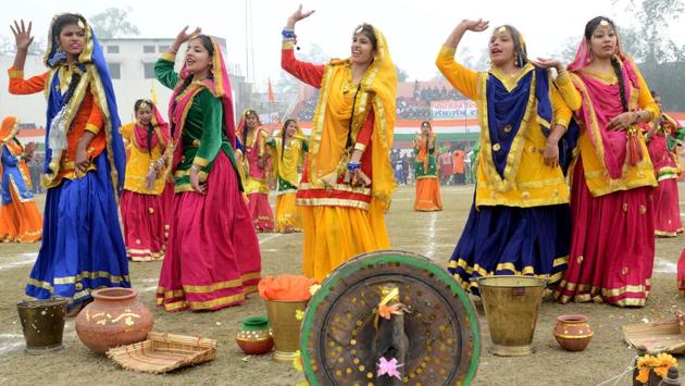 A song and dance performance, part of Republic Day celebrations in Amritsar. (Narinder Nanu / AFP) A song and dance performance, part of Republic Day celebrations in Amritsar. (Narinder Nanu / AFP)