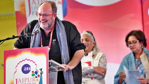 William Dalrymple speaks on the first day of the Jaipur Literature Festival (JLF) 2018 at Diggi Palace, Rajasthan on Thursday. (Raj K Raj/HT Photo) William Dalrymple speaks on the first day of the Jaipur Literature Festival (JLF) 2018 at Diggi Palace, Rajasthan on Thursday. (Raj K Raj/HT Photo)