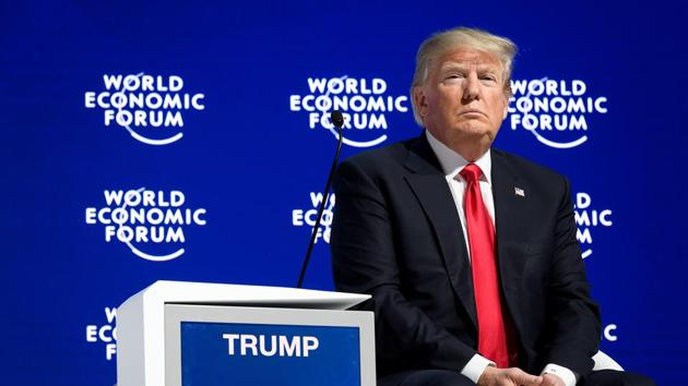 US President Donald Trump looks on during a discussion after delivering his speech during the World Economic Forum (WEF) annual meeting on January 26, 2018 in Davos. (AFP Photo) US President Donald Trump looks on during a discussion after delivering his speech during the World Economic Forum (WEF) annual meeting on January 26, 2018 in Davos. (AFP Photo)