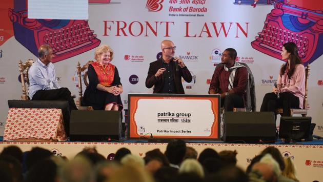 Abubakar Adam Ibrahim (2R), Charmaine Craig (R), Jeet Thayil (C) and Linda Spalding (2L) in conversation with Pico Iyer during ‘The Empire Writes Back’ session in Jaipur. (Raj K Raj / HT Photo) Abubakar Adam Ibrahim (2R), Charmaine Craig (R), Jeet Thayil (C) and Linda Spalding (2L) in conversation with Pico Iyer during ‘The Empire Writes Back’ session in Jaipur. (Raj K Raj / HT Photo)