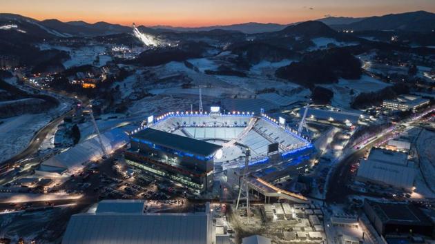 A general view of the venue for the opening and closing ceremonies of the 2018 Pyeongchang winter Olympics on January 23, 2018. (Ed Jones / AFP) A general view of the venue for the opening and closing ceremonies of the 2018 Pyeongchang winter Olympics on January 23, 2018. (Ed Jones / AFP)
