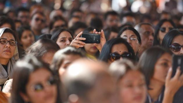 Visitors on the second day of the Jaipur Literature Festival 2018 at Diggi Palace. (Raj K Raj / HT Photo) Visitors on the second day of the Jaipur Literature Festival 2018 at Diggi Palace. (Raj K Raj / HT Photo)