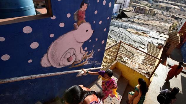 Through art, the NGO aims to alter the perspective of urban slums and give them a unique identity. (Kunal Patil/HT Photo)