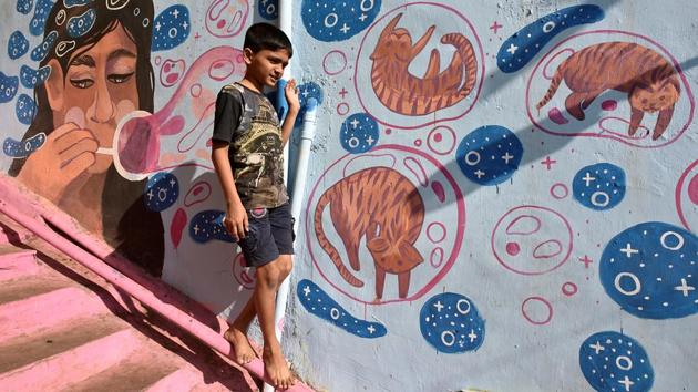 The NGO plans to colour as many slums as possible in Mumbai in the future. (Kunal Patil/HT Photo)
