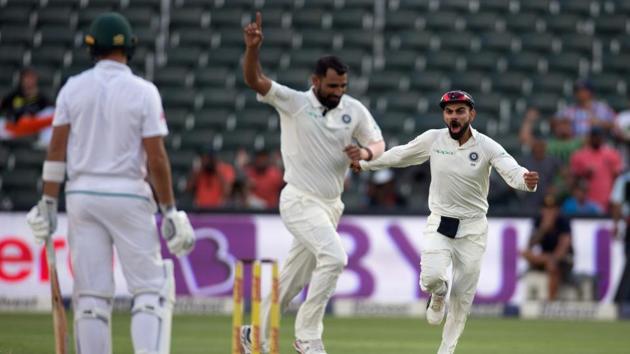 Mohammed Shami broke South Africa’s back with a five-wicket haul. (REUTERS) Mohammed Shami broke South Africa’s back with a five-wicket haul. (REUTERS)