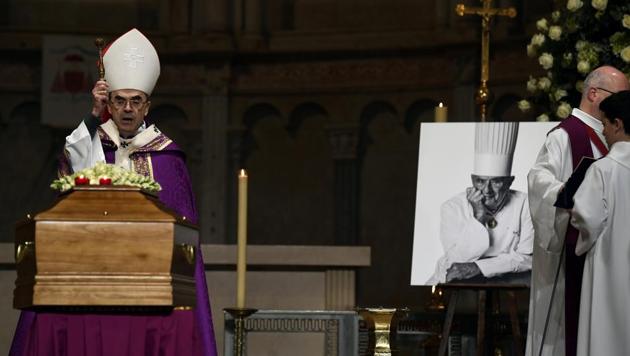Lyon's Archbishop Philippe Barbarin leads mass during the funeral service for French chef Paul Bocuse at the Saint-Jean Cathedral in Lyon, France. (Reuters) Lyon's Archbishop Philippe Barbarin leads mass during the funeral service for French chef Paul Bocuse at the Saint-Jean Cathedral in Lyon, France. (Reuters)