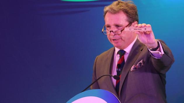 Auctioneer Richard Madley conducted IPL auction 2018 at the ITC Gardenia hotel in Bangalore on Saturday. Ben Stokes was costliest player for Rs.12.5 crore, going to Rajasthan Royals. (BCCI)