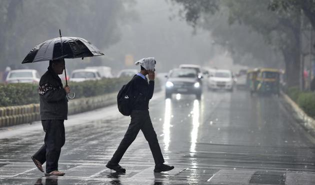 A downpour in New Delhi. Rain-making, at its heart, even in our oldest myths, is about faith and good intentions.(HT File Photo)