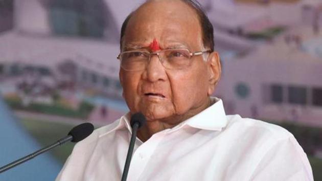 NCP chief Sharad Pawar speaks at a function at Airoli in Navi Mumbai on Wednesday.(PTI File Photo)