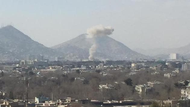 Smoke rises after a car bomb explosion in Kabul. Baryalai Hilali, the director of the government media centre, warned the death toll might rise as some of the wounded brought to hospitals were in a “critical condition.” (REUTERS)