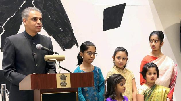 India’s Permanent Representative to the UN Syed Akbaruddin reads out the excerpt message from the President of India during the celebration of India's 69th Republic Day in New York on Friday. (PTI Photo) India’s Permanent Representative to the UN Syed Akbaruddin reads out the excerpt message from the President of India during the celebration of India's 69th Republic Day in New York on Friday. (PTI Photo)