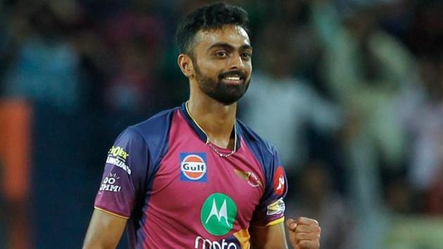 Jaydev Unadkat was bought by Rajasthan Royals for Rs 11.5 crore on the second day of the IPL 2018 auction.(Twitter)