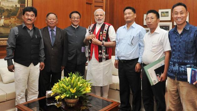 File photo of Naga Hogo leaders meeting Prime Minister Narendra Modi in New Delhi in June 2015. (PMO) File photo of Naga Hogo leaders meeting Prime Minister Narendra Modi in New Delhi in June 2015. (PMO)