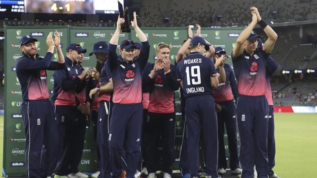 England beat Australia by 12 runs in the fifth and final ODI in Perth on Sunday. Set 260 to win, the hosts were dismissed for 247, with Tom Curran claiming 5/35 as England won the series 4-1. (AP) England beat Australia by 12 runs in the fifth and final ODI in Perth on Sunday. Set 260 to win, the hosts were dismissed for 247, with Tom Curran claiming 5/35 as England won the series 4-1. (AP)