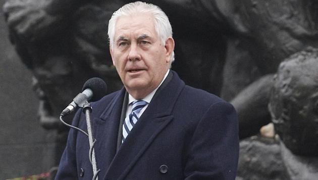 US Secretary of State Rex Tillerson speaks during a ceremony at the Warsaw Ghetto Uprising 1943 memorial marking the International Holocaust Remembrance Day, in Warsaw, Poland, Saturday, Jan. 27, 2018. (AP) US Secretary of State Rex Tillerson speaks during a ceremony at the Warsaw Ghetto Uprising 1943 memorial marking the International Holocaust Remembrance Day, in Warsaw, Poland, Saturday, Jan. 27, 2018. (AP)
