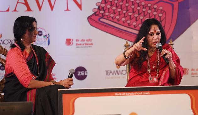 Sonal Mansingh(R) in conversation with Sujata Prasad(L) during The Dancer and the Dance session in Jaipur Literature Festival (JLF) at Diggi Palace in Rajasthan, India, on Sunday, January 28, 2018. (Raj K Raj/HT Photo) Sonal Mansingh(R) in conversation with Sujata Prasad(L) during The Dancer and the Dance session in Jaipur Literature Festival (JLF) at Diggi Palace in Rajasthan, India, on Sunday, January 28, 2018. (Raj K Raj/HT Photo)
