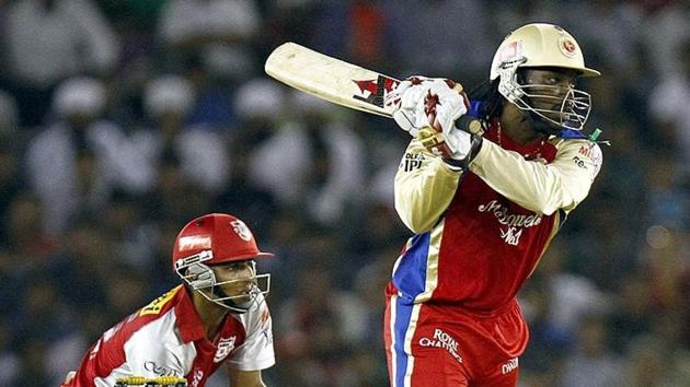 Chris Gayle, who had a poor and injury-played Indian Premier League (IPL) season last year with Royal Challengers Bangalore (RCB), was picked up by Kings XI Punjab in the third round of the IPL Auction in Bengaluru.He would be keen to get some good knocks under his belt this year and get back his reputation as the most feared batsman in T20.(Gurpreet Singh/ HT Photo)