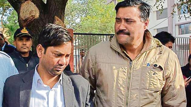 Accused Manmohan Kumar (left) before being presented at the district courts in Panchkula on Sunday. (Sant Arora /HT) Accused Manmohan Kumar (left) before being presented at the district courts in Panchkula on Sunday. (Sant Arora /HT)