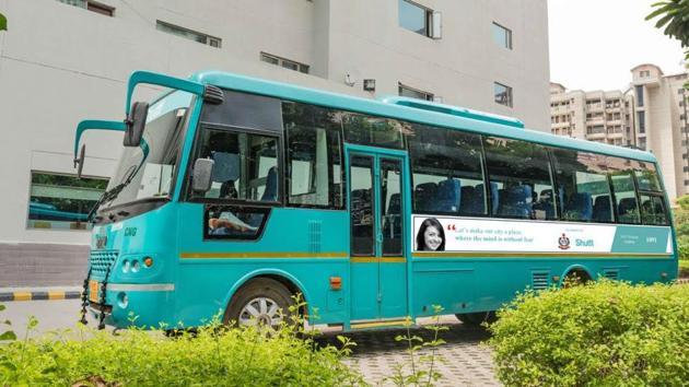 As part of a women’s safety initiative by Gurgaon Police, 5 Shuttl buses in Gurgaon will have messages featuring the 24*7 women’s helpline number and 24*7 child helpline number. As part of a women’s safety initiative by Gurgaon Police, 5 Shuttl buses in Gurgaon will have messages featuring the 24*7 women’s helpline number and 24*7 child helpline number.