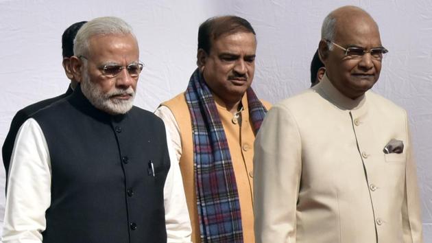 President Ram Nath Kovind and Prime Minister Narendra Modi ahead of Parliament’s Budget Session on Monday. (Sonu Mehta/HT Photo) President Ram Nath Kovind and Prime Minister Narendra Modi ahead of Parliament’s Budget Session on Monday. (Sonu Mehta/HT Photo)