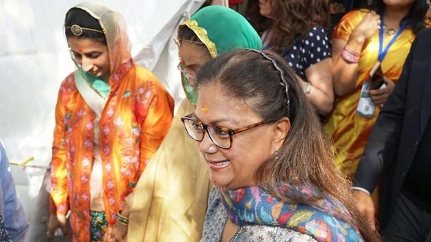 Rajasthan chief minister Vasundhara Raje during the Jaipur Literature Festival 2018 at Diggi Palace in Jaipur on Monday. (PTI) Rajasthan chief minister Vasundhara Raje during the Jaipur Literature Festival 2018 at Diggi Palace in Jaipur on Monday. (PTI)