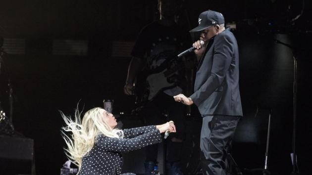 File photo of Jay Z and Beyonce performing together.(AP)
