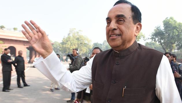 Member of Parliament in Rajya Sabha Subramanian Swamy during the Parliament Winter Session in New Delhi, on December 27, 2017. (Sonu Mehta/ Hindustan Times) Member of Parliament in Rajya Sabha Subramanian Swamy during the Parliament Winter Session in New Delhi, on December 27, 2017. (Sonu Mehta/ Hindustan Times)
