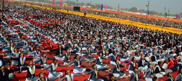 15,000 girl students from around 2500 Vidya Bharti schools, Sanskar Kendras and Ekal Vidyalayas from 49 districts of eastern UP attended the Samutkarsha Balika Shivir in Allahabad on Sunday. (HT File) 15,000 girl students from around 2500 Vidya Bharti schools, Sanskar Kendras and Ekal Vidyalayas from 49 districts of eastern UP attended the Samutkarsha Balika Shivir in Allahabad on Sunday. (HT File)