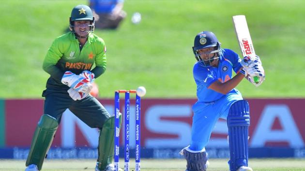 Indian captain Prithvi Shaw (R) won the toss and chose to bat. Shaw and fellow opener Manjot Kalra gave India a solid start. (AFP) Indian captain Prithvi Shaw (R) won the toss and chose to bat. Shaw and fellow opener Manjot Kalra gave India a solid start. (AFP)
