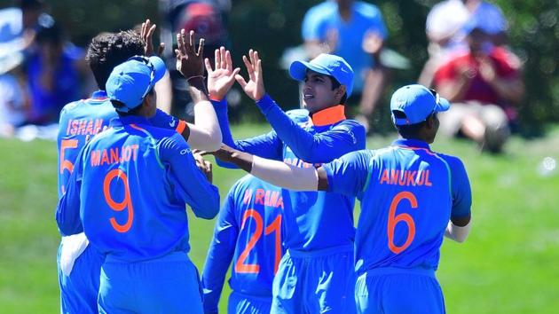 India thrashed Pakistan by 203 runs at the Hagley Oval in Christchurch to reach the ICC Under-19 Cricket World Cup final, where they will face Australia. (AFP)