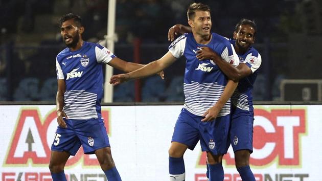 Bengaluru FC beat Transport United 3-0 at Bangalore to enter the second round of the AFC Cup today. (AP) Bengaluru FC beat Transport United 3-0 at Bangalore to enter the second round of the AFC Cup today. (AP)