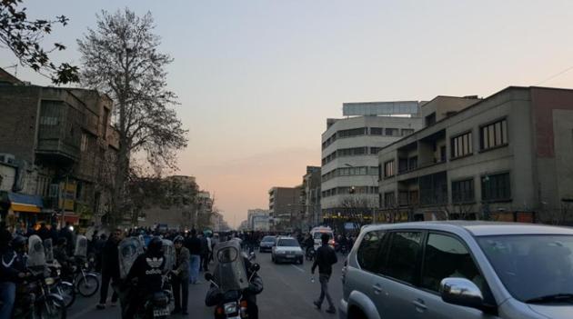 People protest in Tehran, Iran, on December 30, 2017 in this picture obtained from social media.(Reuters) People protest in Tehran, Iran, on December 30, 2017 in this picture obtained from social media.(Reuters)