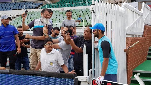 Rohit Sharma obliges cricket fans with selfies ahead of India-South Africa first ODI in Durban. (BCCI/Twitter)