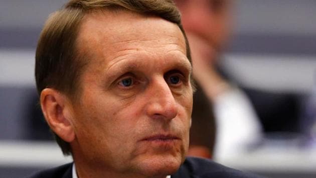 File photo of Sergey Naryshkin, director of Russia’s foreign intelligence service, the SVR. (Reuters) File photo of Sergey Naryshkin, director of Russia’s foreign intelligence service, the SVR. (Reuters)