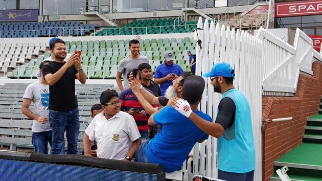 Rohit Sharma is all smiles as he obliges fans with selfies. (BCCI/TWITTER) Rohit Sharma is all smiles as he obliges fans with selfies. (BCCI/TWITTER)