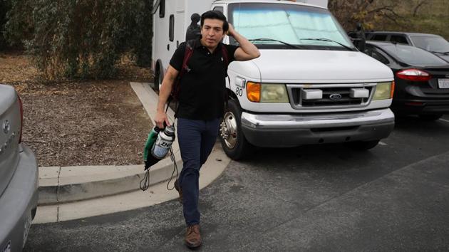 Brian Caballero, 25, lives in a converted ambulance on the California State Polytechnic University campus, where he is pursuing a degree. His concerns about DACA extend to employment: “When I finally graduate, not being able to be employed, terrifies me... The vast majority of people who are unauthorised in this country... are like me: here, trying to seek an education and just trying to improve their lives.” (Lucy Nicholson / REUTERS) Brian Caballero, 25, lives in a converted ambulance on the California State Polytechnic University campus, where he is pursuing a degree. His concerns about DACA extend to employment: “When I finally graduate, not being able to be employed, terrifies me... The vast majority of people who are unauthorised in this country... are like me: here, trying to seek an education and just trying to improve their lives.” (Lucy Nicholson / REUTERS)