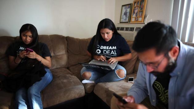 Barbara Hernandez helps plan a protest. “That was the most rewarding and loving job I have ever had. But with this administration and the repeal of DACA... I was very scared. I was thrown into this panic stage; I was depressed... I'm concerned about how DACA recipients are feeling, their mental state... I would like to see permanent protection for not only us, DACA recipients, but for all eleven million immigrants," Hernandez said. (Lucy Nicholson / REUTERS) Barbara Hernandez helps plan a protest. “That was the most rewarding and loving job I have ever had. But with this administration and the repeal of DACA... I was very scared. I was thrown into this panic stage; I was depressed... I'm concerned about how DACA recipients are feeling, their mental state... I would like to see permanent protection for not only us, DACA recipients, but for all eleven million immigrants," Hernandez said. (Lucy Nicholson / REUTERS)