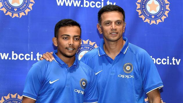 Rahul Dravid-coached India U-19 cricket team is in the final of ICC U-19 cricket World Cup.(PTI)