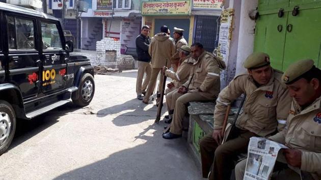 Rapid Action Force (RAF) and Provincial Armed Constabulary (PAC) personnel have been deployed in Kasganj to keep check on protests and violence. (PTI Photo) Rapid Action Force (RAF) and Provincial Armed Constabulary (PAC) personnel have been deployed in Kasganj to keep check on protests and violence. (PTI Photo)