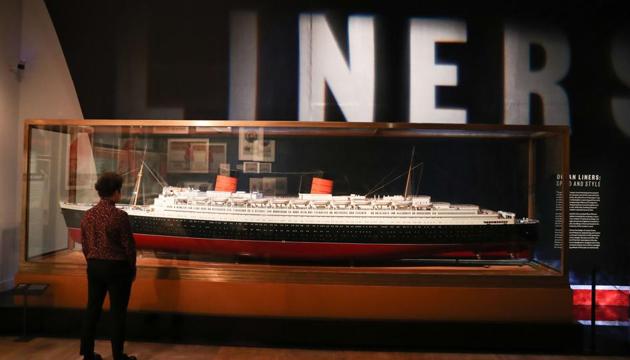 A model of Cunard's RMS Queen Elizabeth cruise ship. (AFP) A model of Cunard's RMS Queen Elizabeth cruise ship. (AFP)