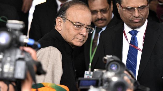 Finance minister Arun Jaitley speaks to the media as he enters to present the Union Budget, Parliament House, New Delhi, February 1 (Mohd Zakir / HT Photo) Finance minister Arun Jaitley speaks to the media as he enters to present the Union Budget, Parliament House, New Delhi, February 1 (Mohd Zakir / HT Photo)