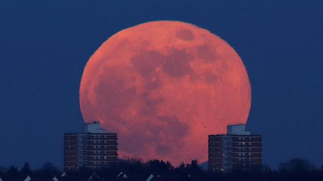 A full moon rises behind blocks of flats in north London, Britain. The next blue moon total lunar eclipse will happen on December 31, 2028, though it won’t be quite as large since it will not be as close to Earth. Another will occur on January 31, 2037. (Eddie Keogh / REUTERS) A full moon rises behind blocks of flats in north London, Britain. The next blue moon total lunar eclipse will happen on December 31, 2028, though it won’t be quite as large since it will not be as close to Earth. Another will occur on January 31, 2037. (Eddie Keogh / REUTERS)