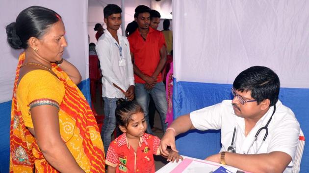 Finance Minister Arun Jaitley announced a Rs 5 lakh medical insurance cover for poor families, terming the initiative as the world’s largest government-funded healthcare programme. (Bijay/Hindustan Times)