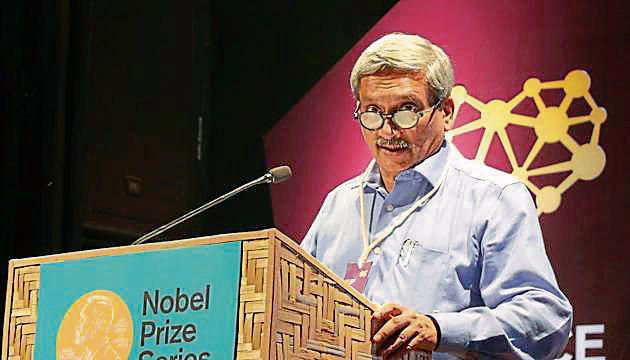 Goa chief minister Manohar Parrikar during the Nobel Prize India Series 2018 in Panaji on Thursday. (HT photo) Goa chief minister Manohar Parrikar during the Nobel Prize India Series 2018 in Panaji on Thursday. (HT photo)