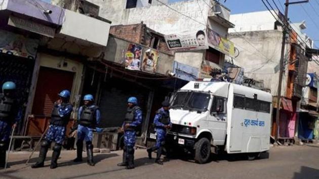 More than 80 persons were arrested while Rapid Action Force (RAF) and Provincial Armed Constabulary (PAC) personnel intensified vigil in Kasganj on Sunday. (PTI File Photo) More than 80 persons were arrested while Rapid Action Force (RAF) and Provincial Armed Constabulary (PAC) personnel intensified vigil in Kasganj on Sunday. (PTI File Photo)