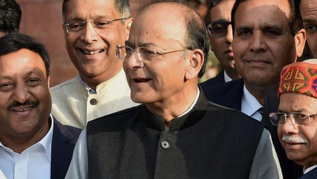 Finance minister Arun Jaitley leaves the North Block to present the Union Budget at Parliament, in New Delhi. (PTI Photo) Finance minister Arun Jaitley leaves the North Block to present the Union Budget at Parliament, in New Delhi. (PTI Photo)