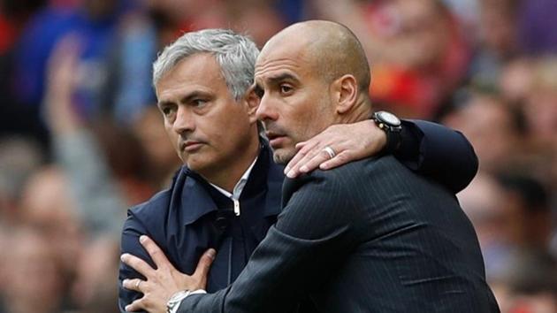 Manchester City boss Pep Guardiola has dismissed Jose Mourinho’s claims that the Premier League title race is over.(Twitter)