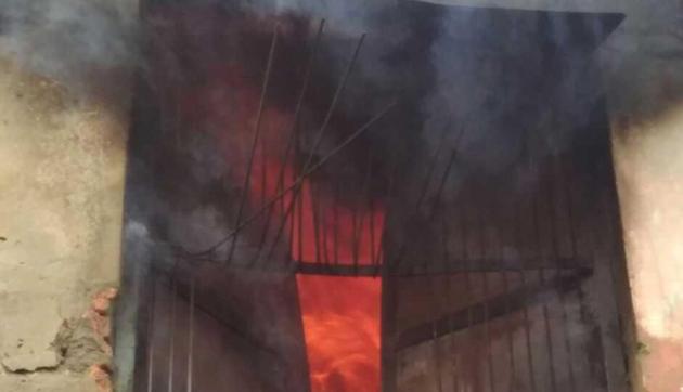 The fire department had received a call around 2.52am on Saturday about a blaze in t a shoe factory in Udyog Vihar near Peeragarhi. (Photo: Sourced) The fire department had received a call around 2.52am on Saturday about a blaze in t a shoe factory in Udyog Vihar near Peeragarhi. (Photo: Sourced)